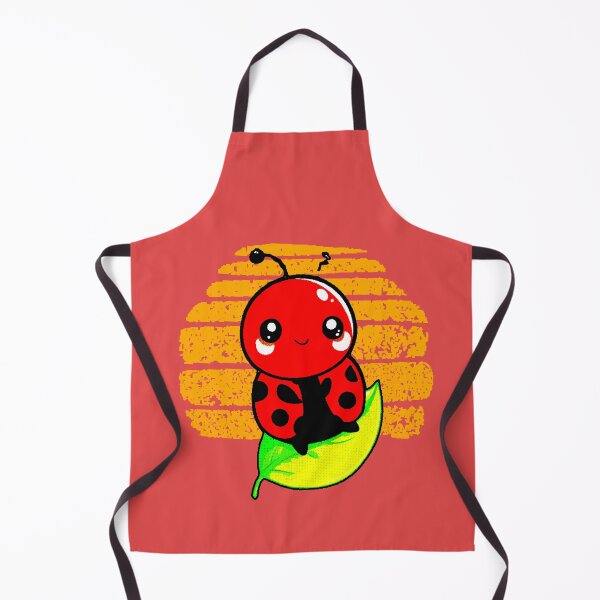 Item preview, Kawaii Ladybug Waving Red Leaf Cute Good Luck designed and sold by AstronautMerch.