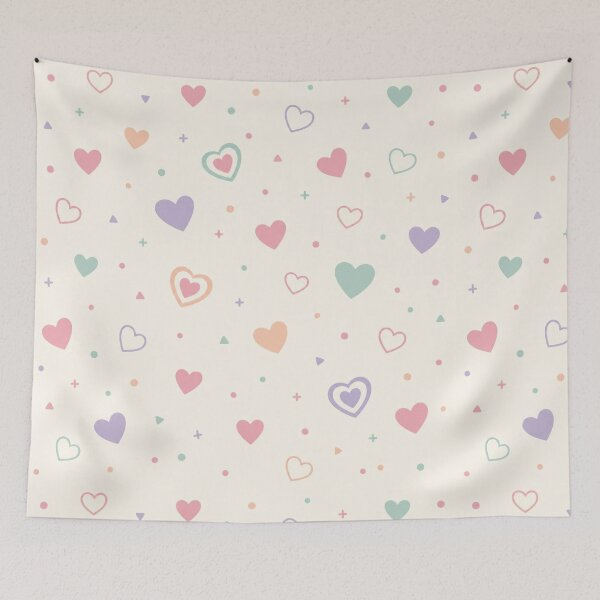 Item preview, Soft Cream Minimal Heart Pattern designed and sold by Sceneify.