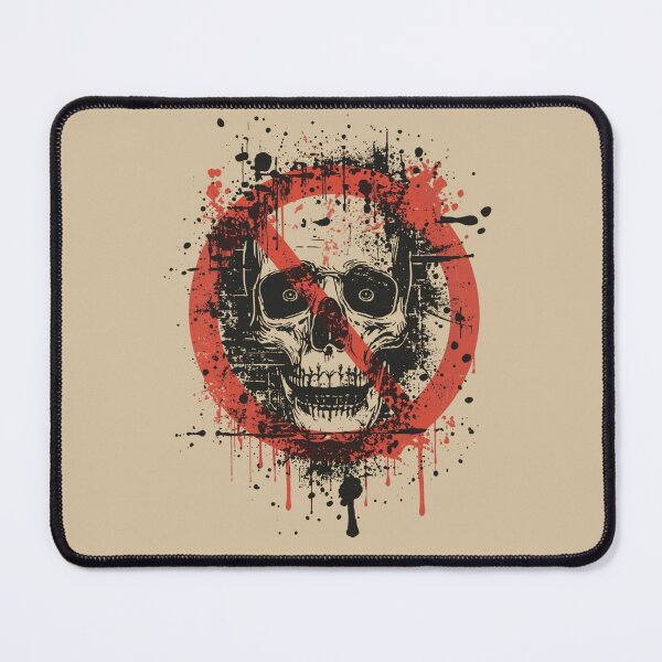 Item preview, Distressed Red Prohibition Sign Skull Punk Trash Art designed and sold by ERODED SELF.