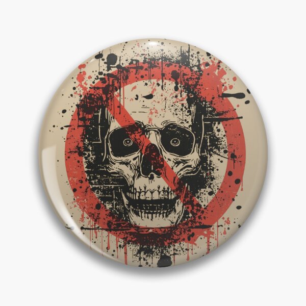 Item preview, Distressed Red Prohibition Sign Skull Punk Trash Art designed and sold by ERODED SELF.