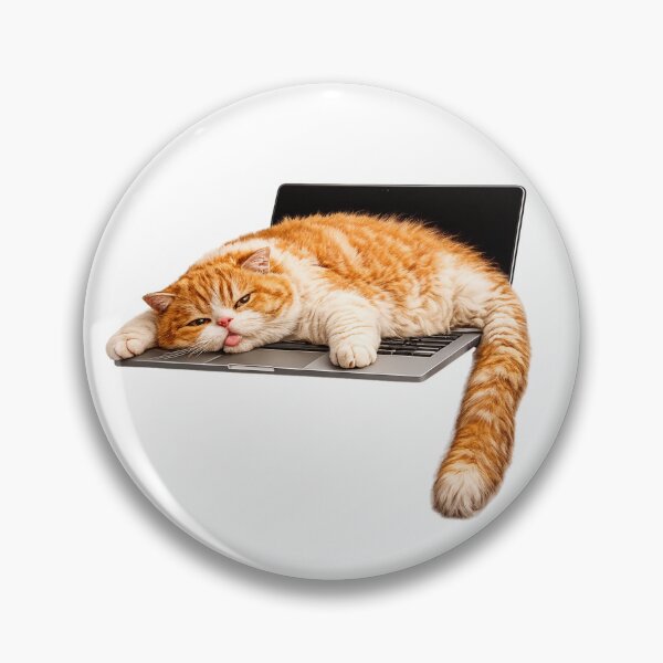 Item preview, Exhausted Ginger Cat Procrastinating on Laptop designed and sold by UvooArt.