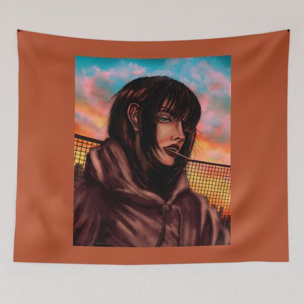 Item preview, Beautiful girl with lollypop and colorful sky designed and sold by Witseart.