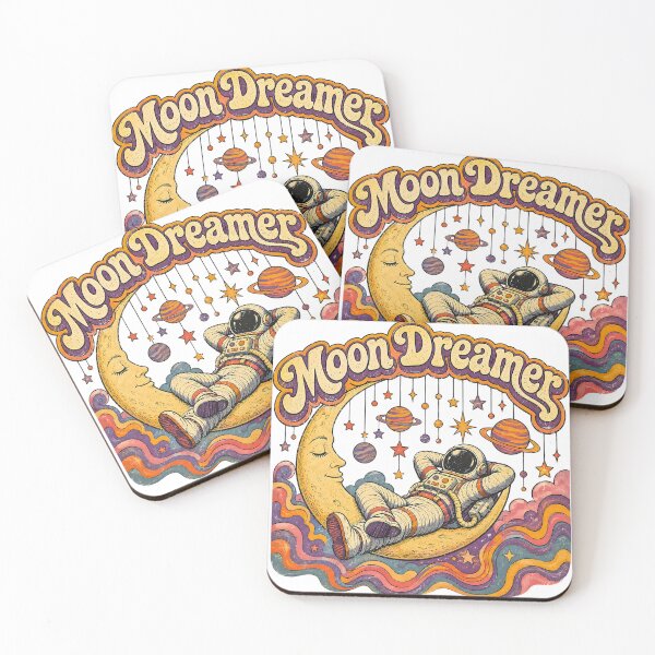 Item preview, Retro 60s Psychedelic Moon Dreamer Astronaut designed and sold by Lee Hiller Designs.