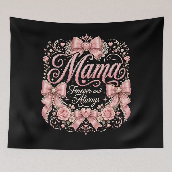 Item preview, Mama Forever and Always – Pink Coquette Bow Floral designed and sold by THREE LITTLE BEANS.