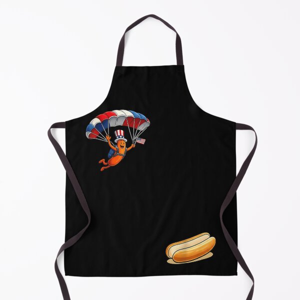 Item preview, Funny Patriotic Hot Dog Parachuting 4th Of July American Flag Cartoon designed and sold by EricCotanori.