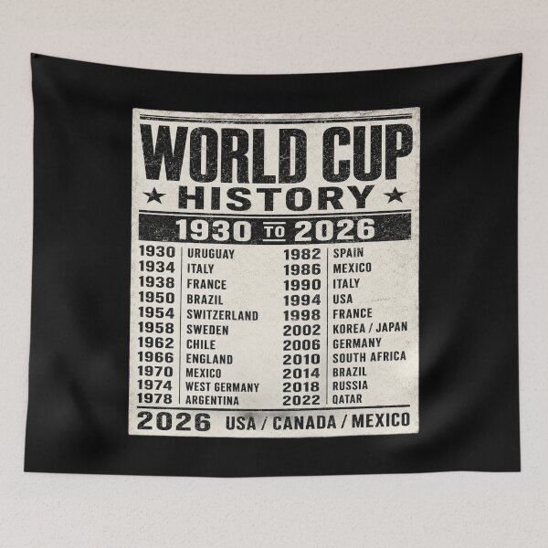 Item preview, World Cup History 1930–2026 Vintage Football Timeline T-Shirt designed and sold by ArthUpscale.