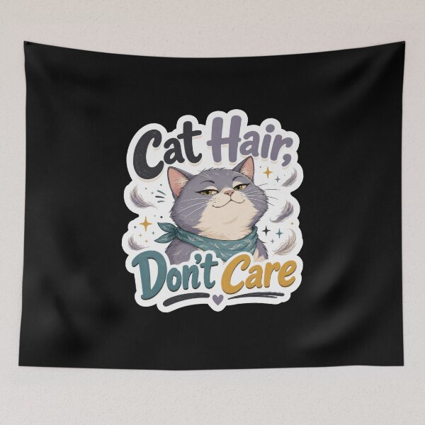 Item preview, Cat Hair Don't Care Funny Cat Sticker  designed and sold by Sketchlegacy.