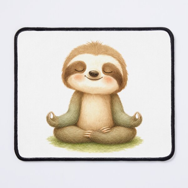 Item preview, Lotus Sloth Yoga Watercolor Print designed and sold by YogiAnimalArt.