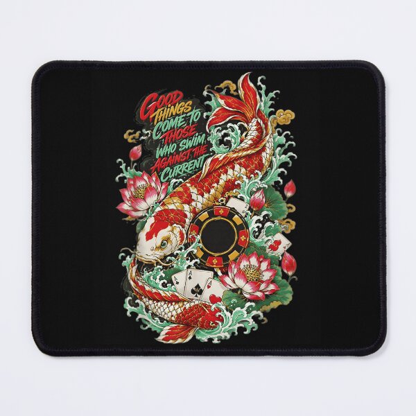 Item preview, Traditional Japanese Koi Fish Swimming Against Current Casino Poker Chip Art designed and sold by EricCotanori.