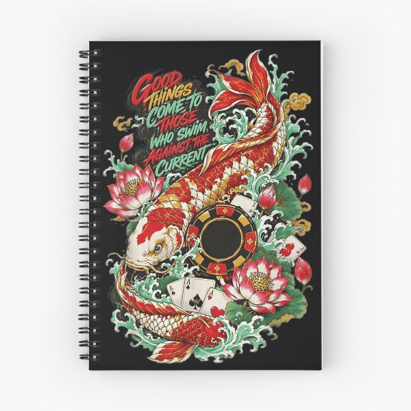 Item preview, Traditional Japanese Koi Fish Swimming Against Current Casino Poker Chip Art designed and sold by EricCotanori.