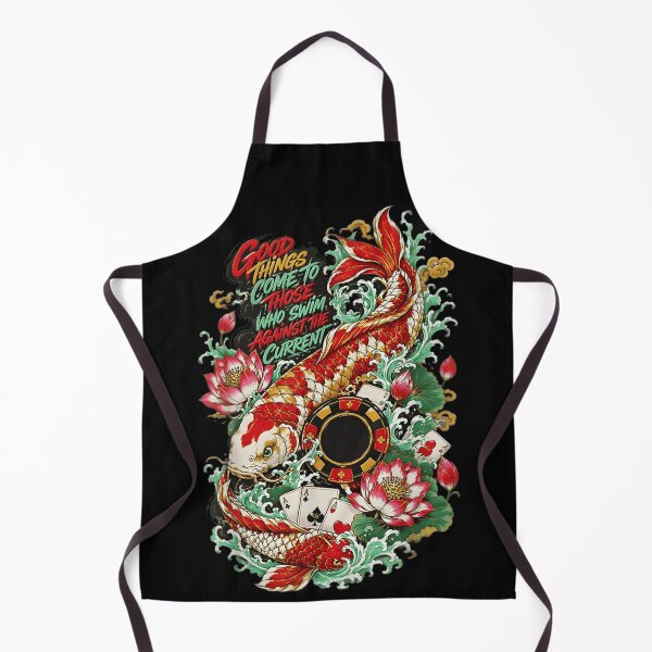 Item preview, Traditional Japanese Koi Fish Swimming Against Current Casino Poker Chip Art designed and sold by EricCotanori.