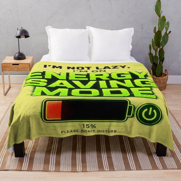 Item preview, Energy Saving Mode Meme – Funny Lazy Quote Neon Glitch Transparent Design designed and sold by Imagetore.