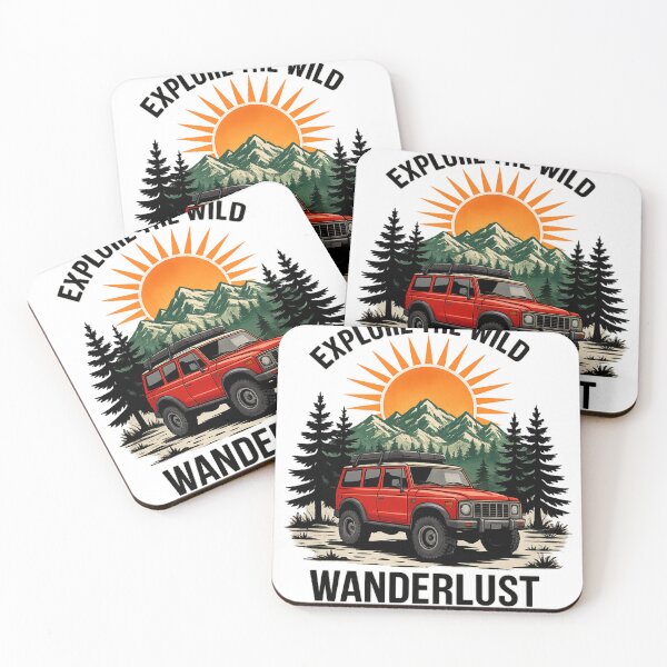 Item preview, Red Off-Road Adventure SUV Wanderlust Design | Mountain Sunset Camping Graphic designed and sold by Akseries.