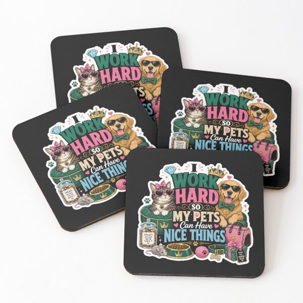 Item preview, I Work Hard So My Pets Can Have Nice Things Sticker  designed and sold by Sketchlegacy.