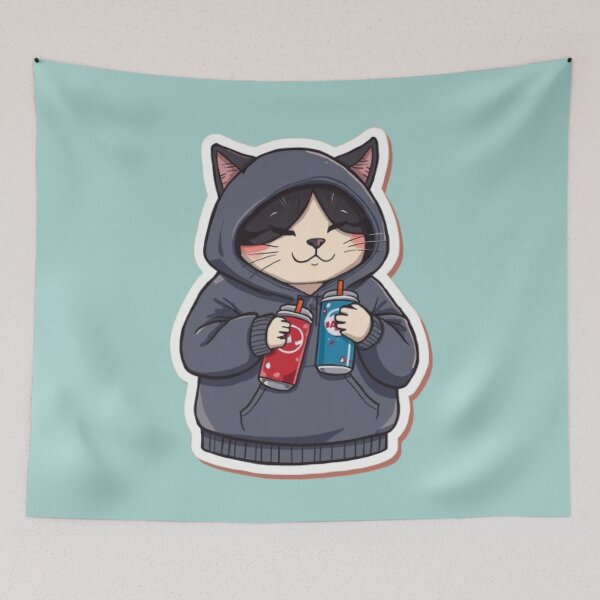 Item preview, No Sleep Just Gaming Cat Sticker designed and sold by Stylestickers55.