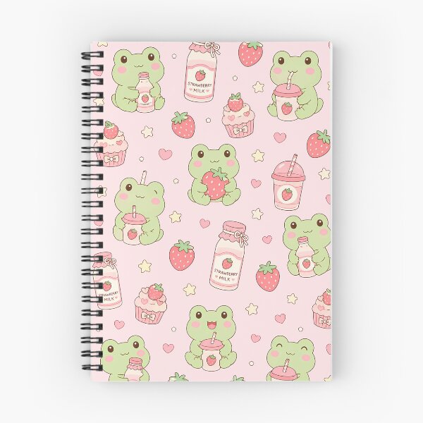 Item preview, Frog Strawberry Milk Pattern designed and sold by Soft Berry Studio.