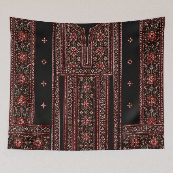 Item preview, Authentic Palestinian Thobe Embroidery Pattern Cross Stitch designed and sold by BrainCurves.