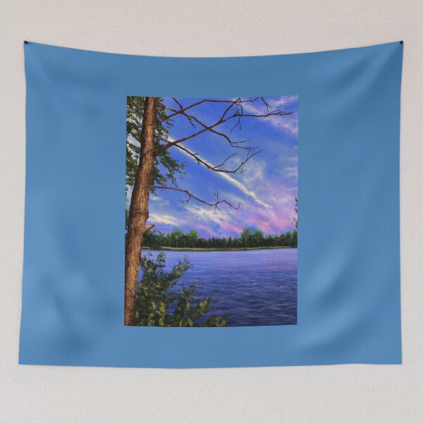 Item preview, Landscape painting of blue lake designed and sold by Witseart.