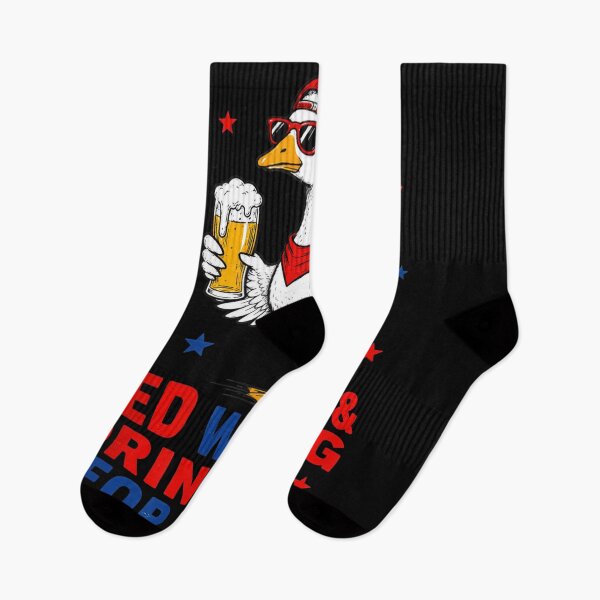 Item preview, Funny Red White And Drinking For Two Patriotic American Goose Beer designed and sold by EricCotanori.