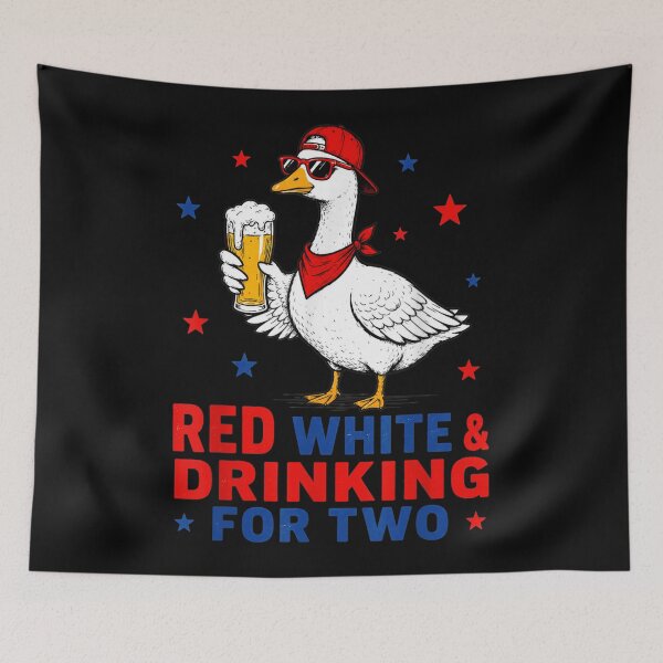 Item preview, Funny Red White And Drinking For Two Patriotic American Goose Beer designed and sold by EricCotanori.