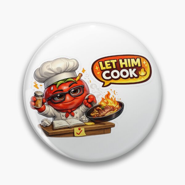 Item preview, Let Him Cook Funny Tomato Chef Meme Sticker designed and sold by Bhinfy.