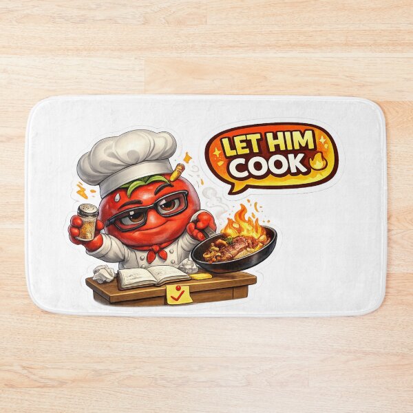 Item preview, Let Him Cook Funny Tomato Chef Meme Sticker designed and sold by Bhinfy.