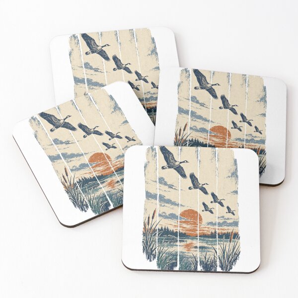 Item preview, Wild Geese Over the Autumn Marsh designed and sold by VisualArtsOasis.