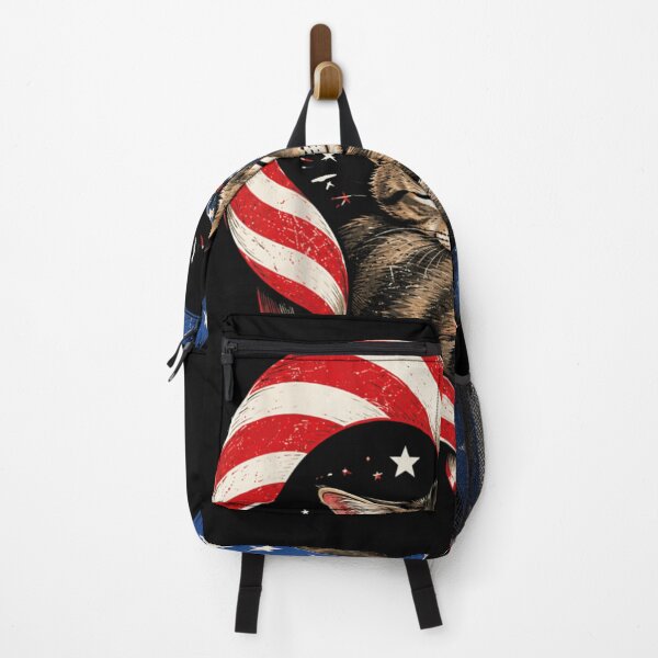 Item preview, Cute Sleeping Tabby Cat In Patriotic American Flag Heart Ribbon Art designed and sold by LakenDraphil.