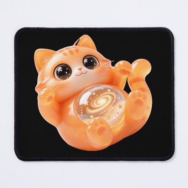 Item preview, Emerald Cat - Playful Starlight: The Chubby Roll-Over Kitten designed and sold by ABYSSLAB.
