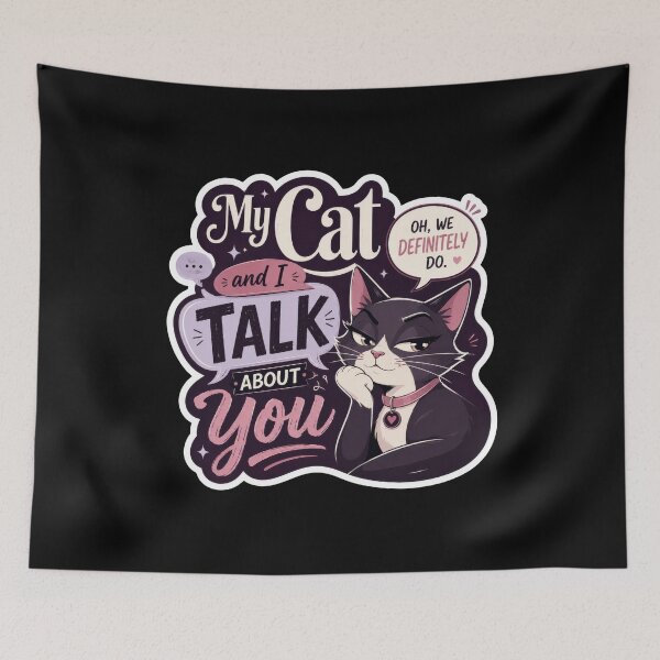 Item preview, My Cat and I Talk About You Funny Cat Sticker  designed and sold by Sketchlegacy.