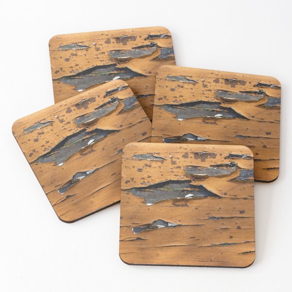 Item preview, Peeling Orange Paint On Weathered Wood Plank Texture Showing Decay And Rustic Distress designed and sold by Nmallia.