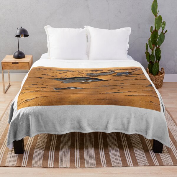 Item preview, Peeling Orange Paint On Weathered Wood Plank Texture Showing Decay And Rustic Distress designed and sold by Nmallia.