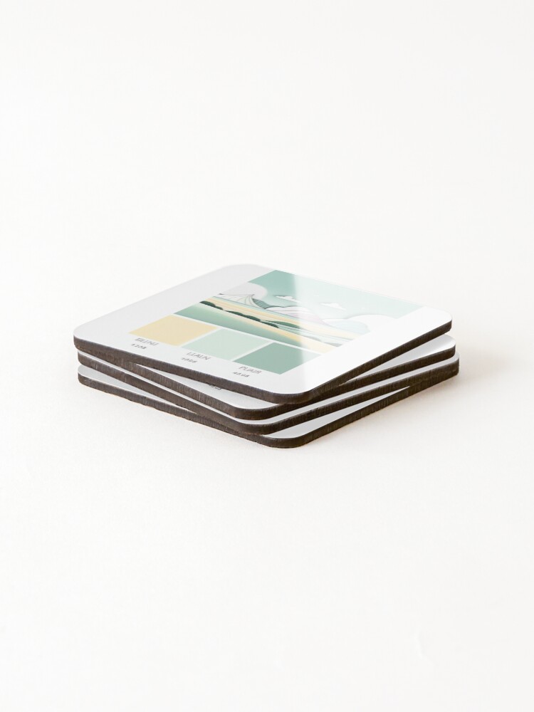 Thumbnail 4 von 5, Untersetzer (4er Set), Art - Paper-Cut Composition, Harmony of Pastel Hues and Geometric Forms designt und verkauft von Reverso-Design.