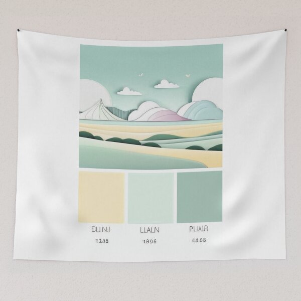 Item preview, Art - Paper-Cut Composition, Harmony of Pastel Hues and Geometric Forms designed and sold by Reverso-Design.