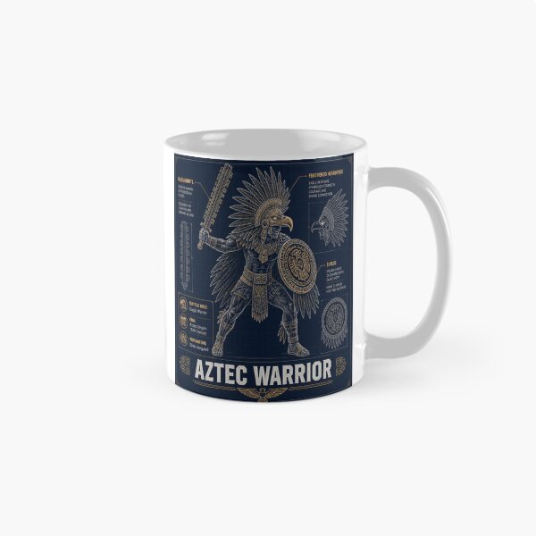 Item preview, Aztec Warrior Blueprint Shirt | Eagle Warrior Technical Illustration designed and sold by SunnyDesign82.
