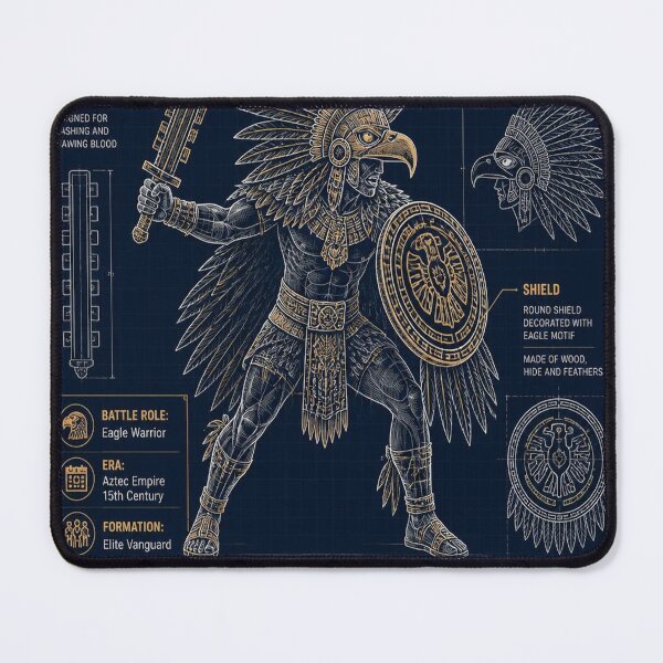 Item preview, Aztec Warrior Blueprint Shirt | Eagle Warrior Technical Illustration designed and sold by SunnyDesign82.