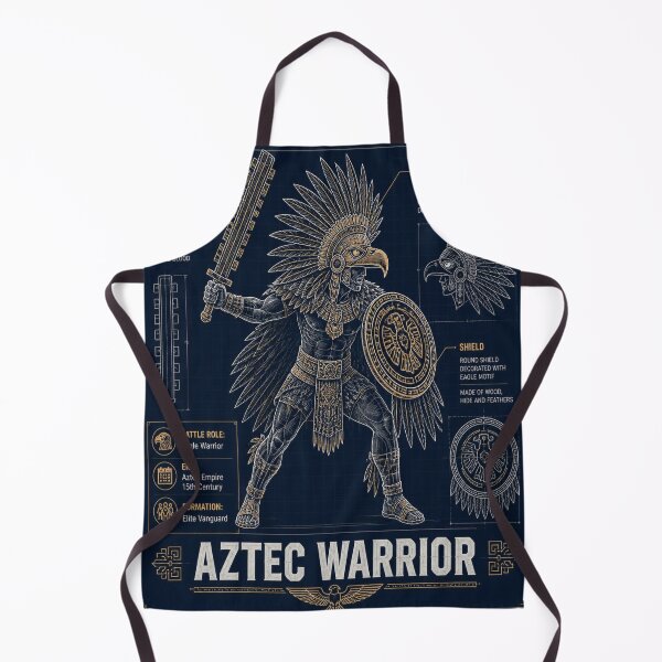 Aperçu de l'œuvre Aztec Warrior Blueprint Shirt | Eagle Warrior Technical Illustration créée et vendue par SunnyDesign82.