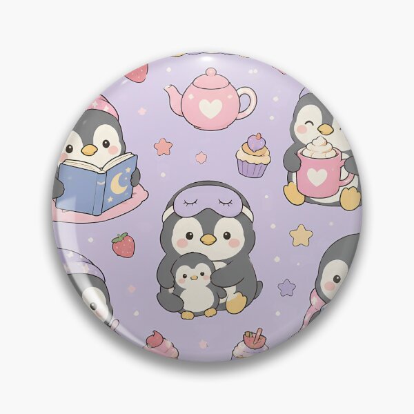 Item preview, Kawaii Penguin strawberry purple designed and sold by Soft Berry Studio.