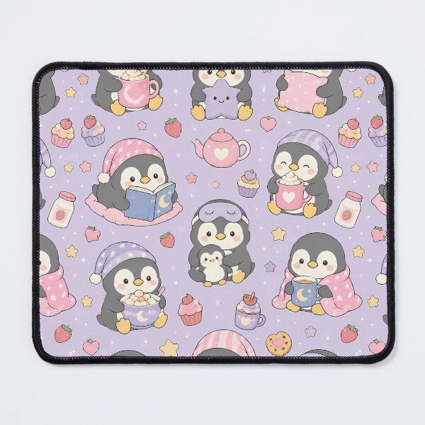 Item preview, Kawaii Penguin strawberry purple designed and sold by Soft Berry Studio.