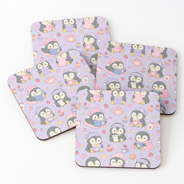 Item preview, Kawaii Penguin strawberry purple designed and sold by Soft Berry Studio.