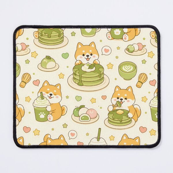 Item preview, Shiba Matcha Pancake Pattern designed and sold by Soft Berry Studio.