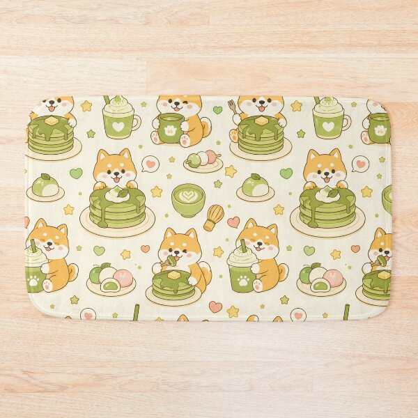 Item preview, Shiba Matcha Pancake Pattern designed and sold by Soft Berry Studio.