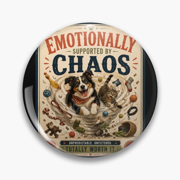 Item preview, Emotionally Supported by Chaos Pet Poster designed and sold by Sketchlegacy.