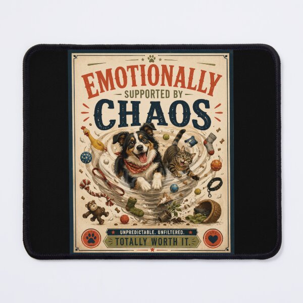 Item preview, Emotionally Supported by Chaos Pet Poster designed and sold by Sketchlegacy.