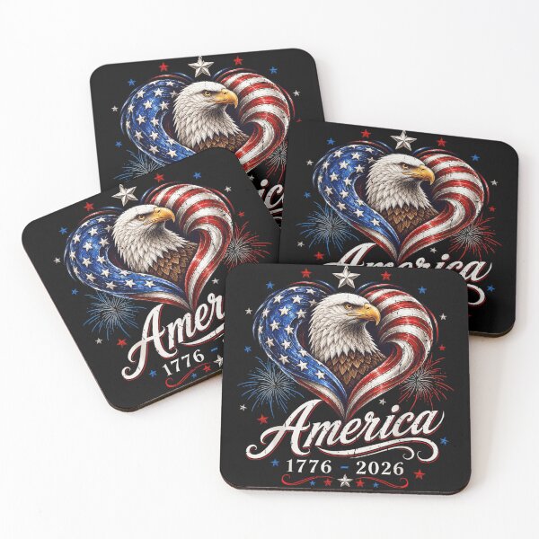 Item preview, Patriotic American Bald Eagle Heart Flag 1776 To 2026 Independence Day designed and sold by LakenDraphil.