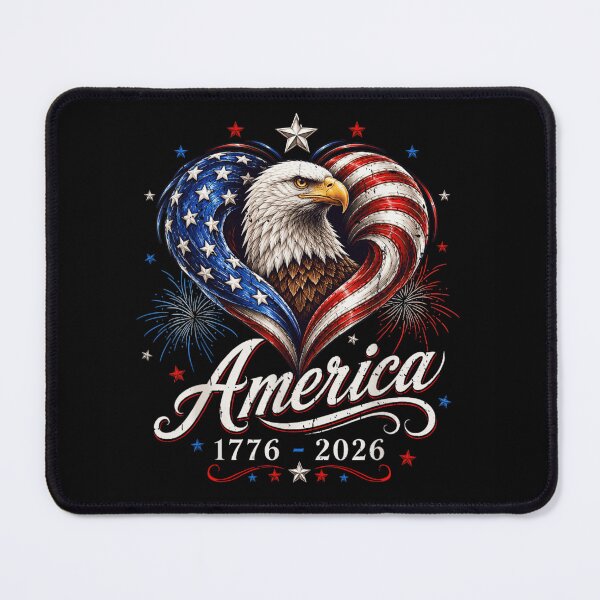 Item preview, Patriotic American Bald Eagle Heart Flag 1776 To 2026 Independence Day designed and sold by LakenDraphil.