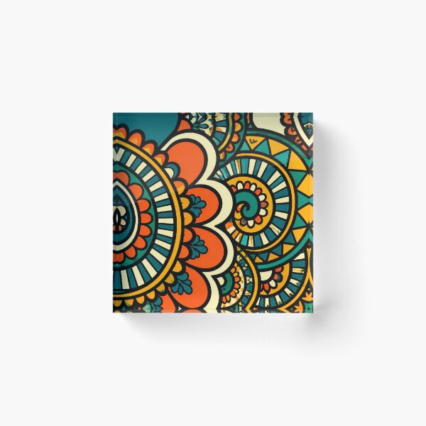 Item preview, Vibrant Boho Mandala Tribal Art — Colorful Bohemian Geometric Pattern designed and sold by freezed-frames.