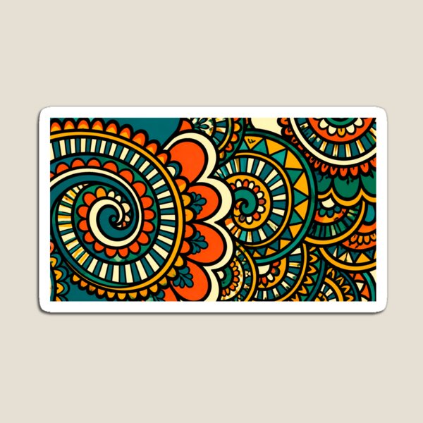Aperçu de l'œuvre Art tribal mandala bohème vibrant — Motif géométrique bohème coloré créée et vendue par freezed-frames.