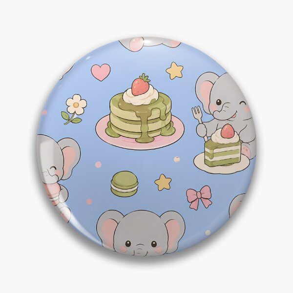 Item preview, Kawaii Elephant Sweet Coffee Pattern designed and sold by Soft Berry Studio.