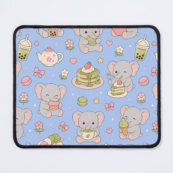 Item preview, Kawaii Elephant Sweet Coffee Pattern designed and sold by Soft Berry Studio.